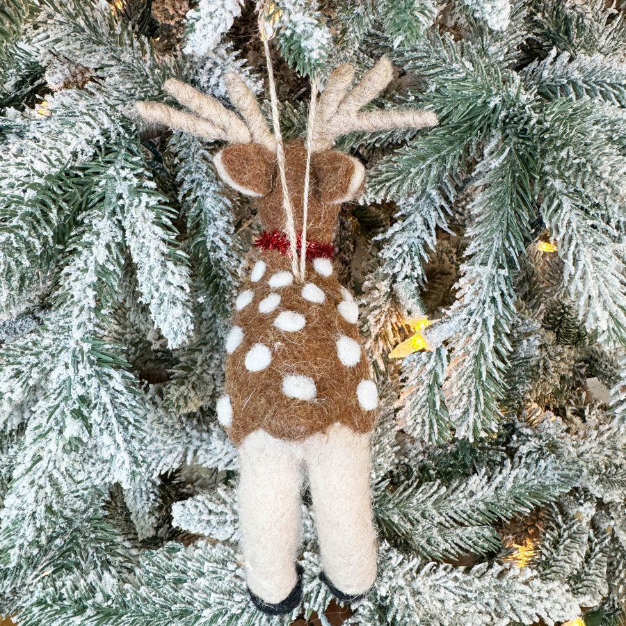 Faux Fur Deer Ornament