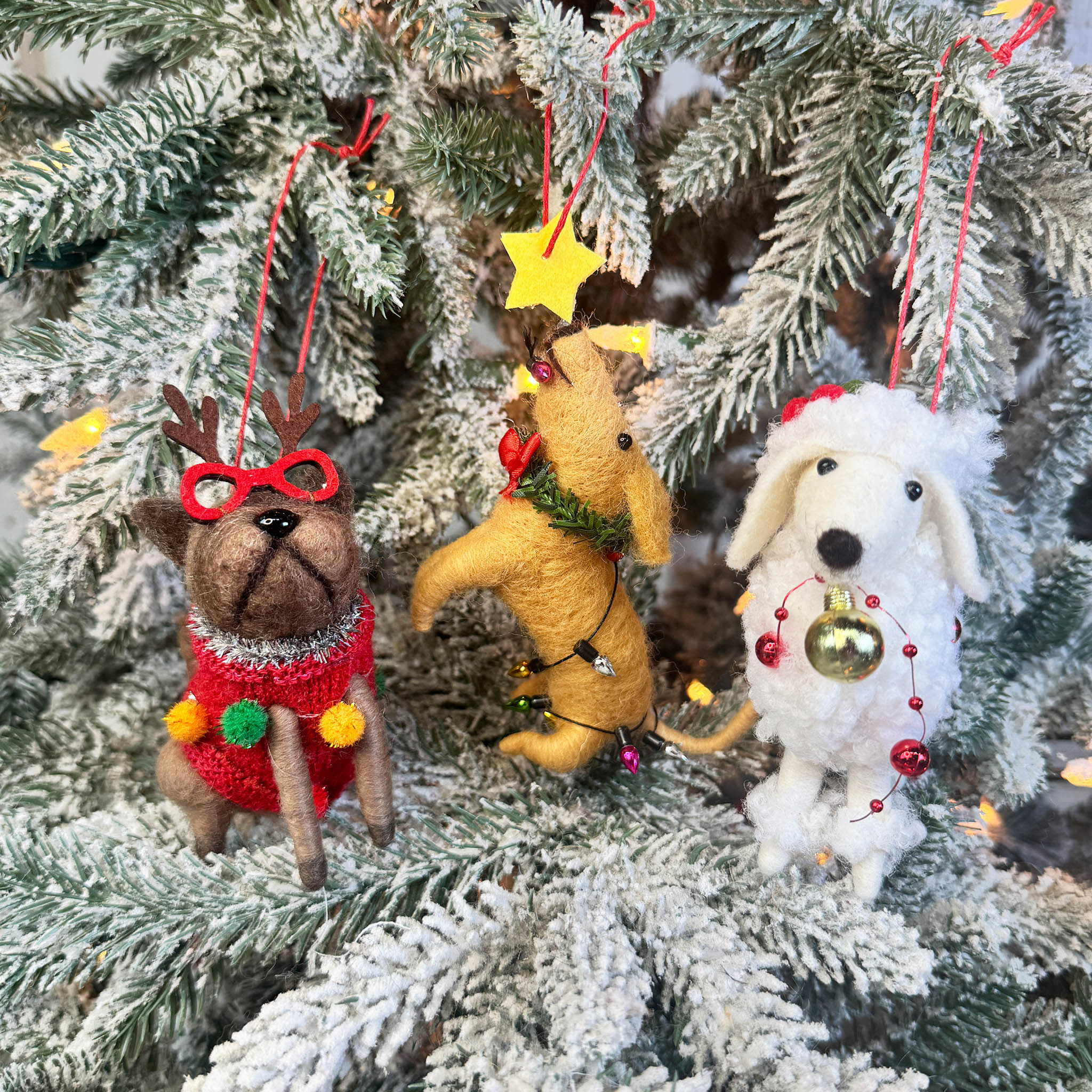 Festive Dog Christmas Ornament