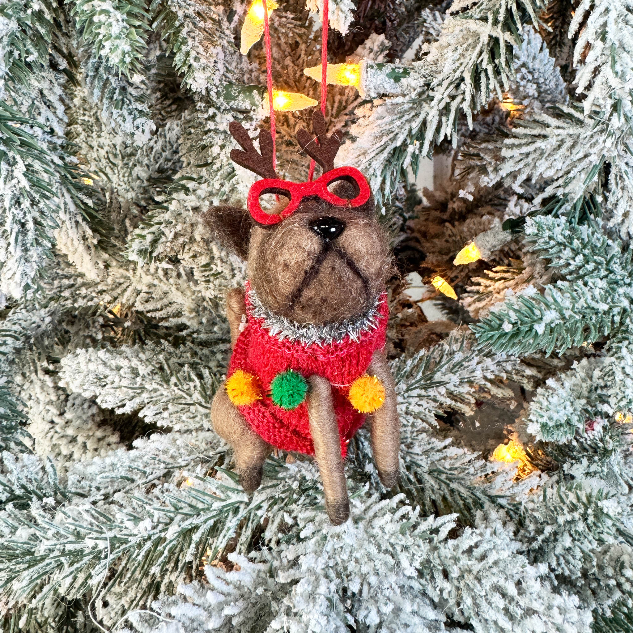 Festive Dog Christmas Ornament