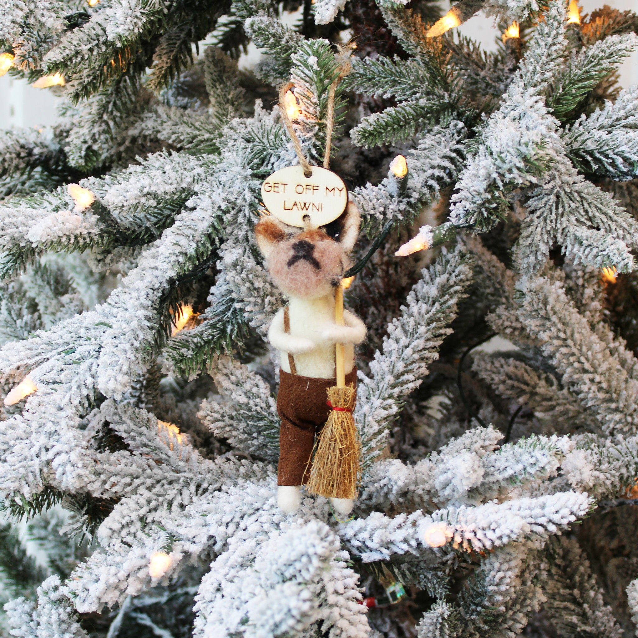 Get Off My Lawn Dog Ornament