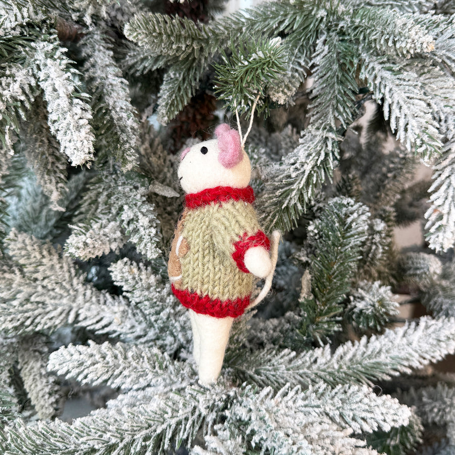 Christmas cookie - Sweater Mouse Ornament