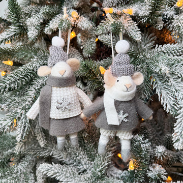 Glitter Sweater Mouse Ornament