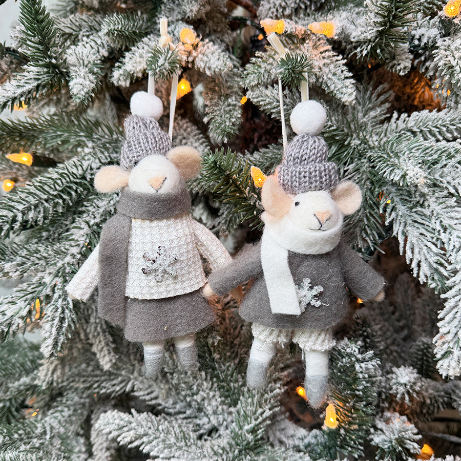Glitter Sweater Mouse Ornament