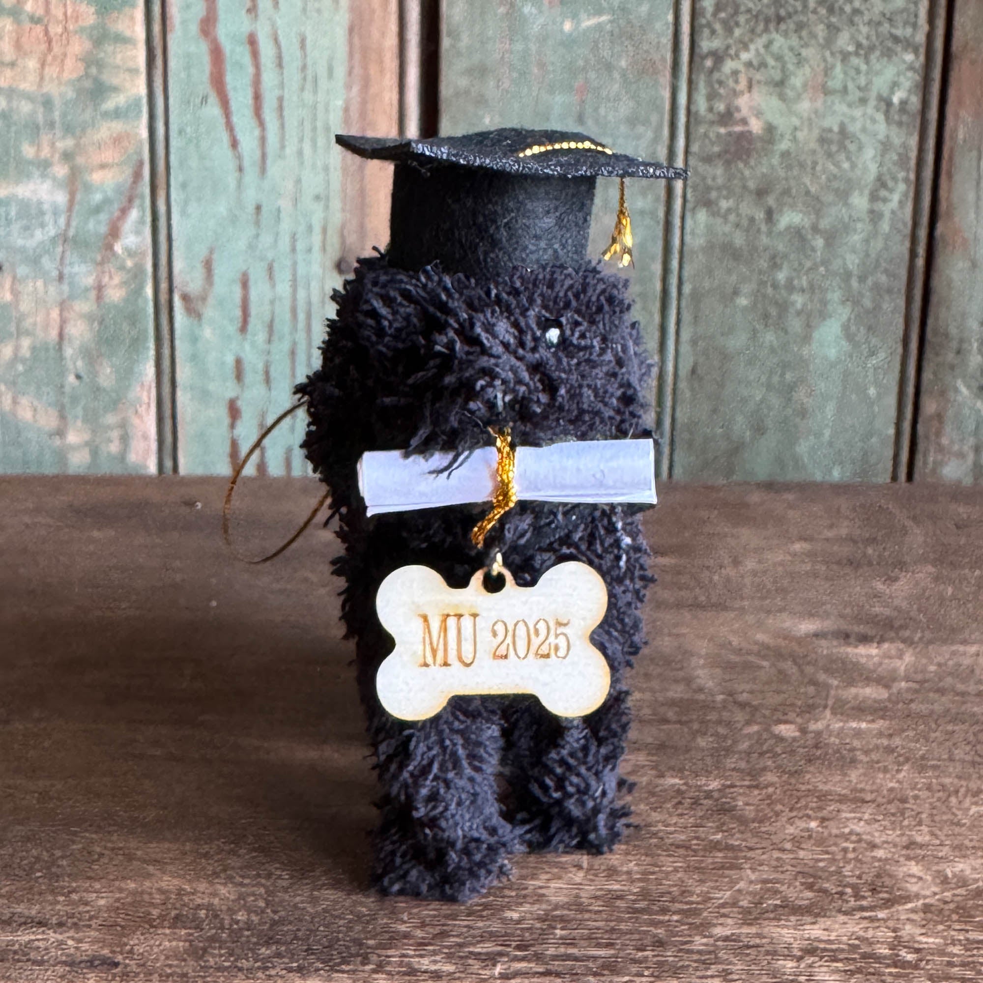 Graduation Doodle Dog Ornament