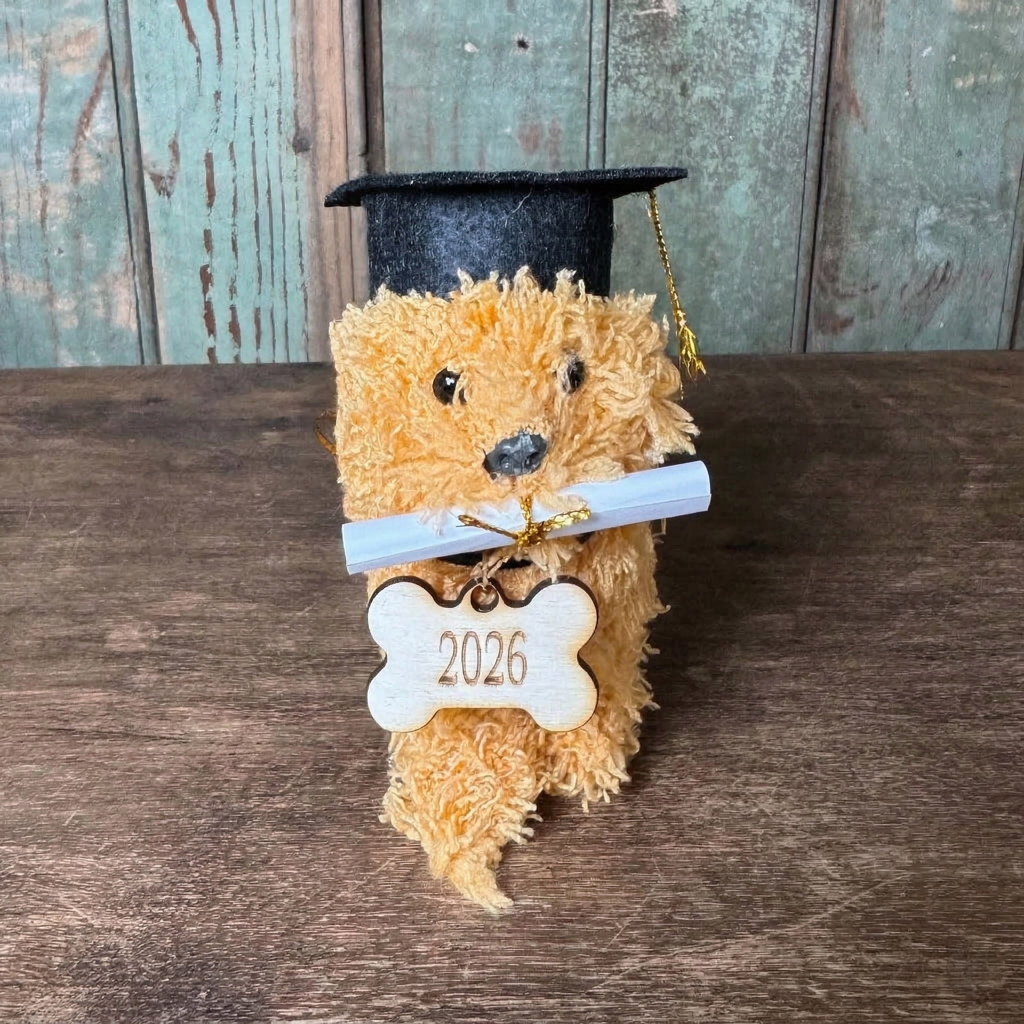 Graduation Doodle Dog Ornament