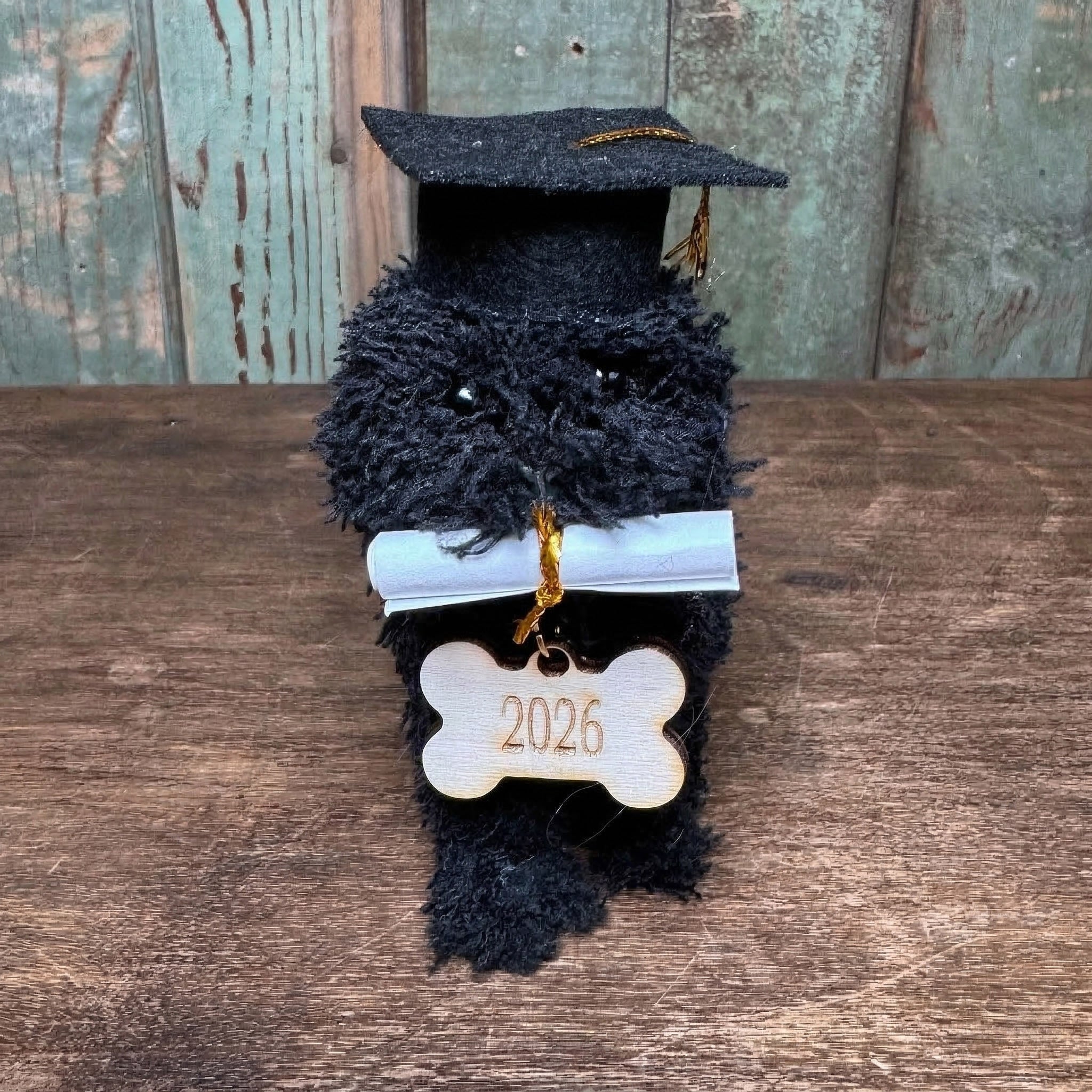 Graduation Doodle Dog Ornament