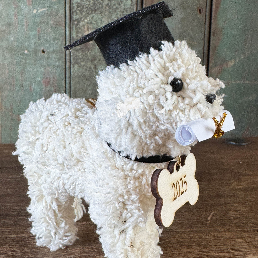 Graduation Doodle Dog Ornament