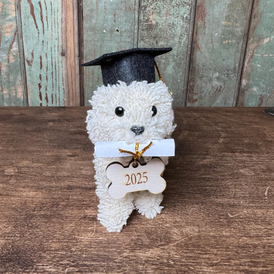 Graduation Doodle Dog Ornament