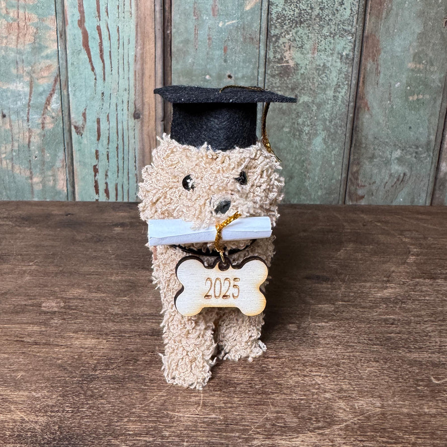 Graduation Doodle Dog Ornament