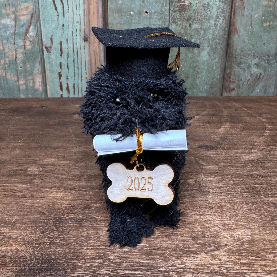 Graduation Doodle Dog Ornament