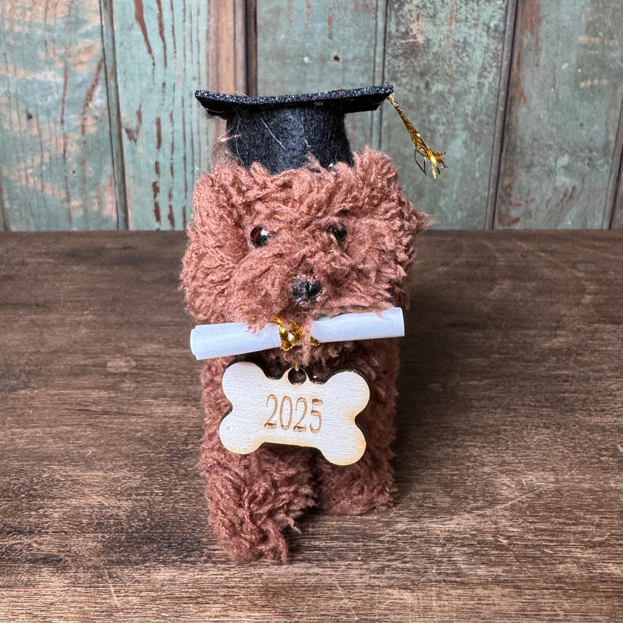 Graduation Doodle Dog Ornament