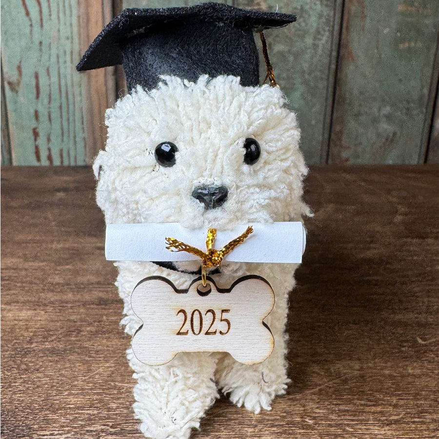 Graduation Doodle Dog Ornament