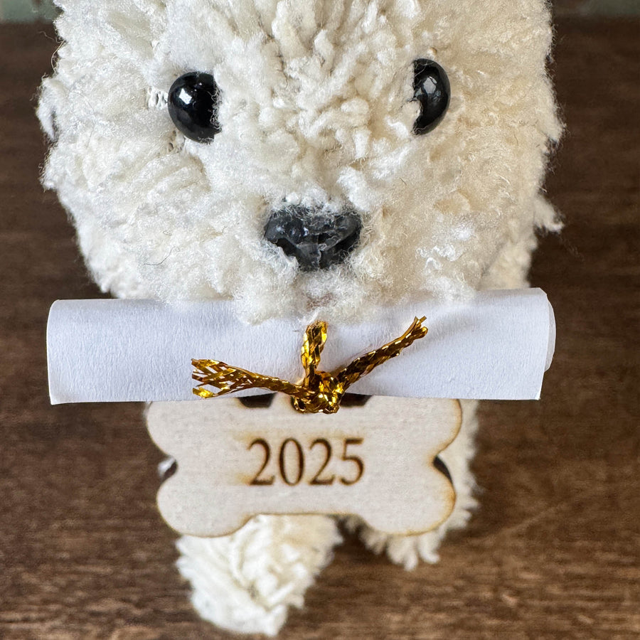 Graduation Doodle Dog Ornament