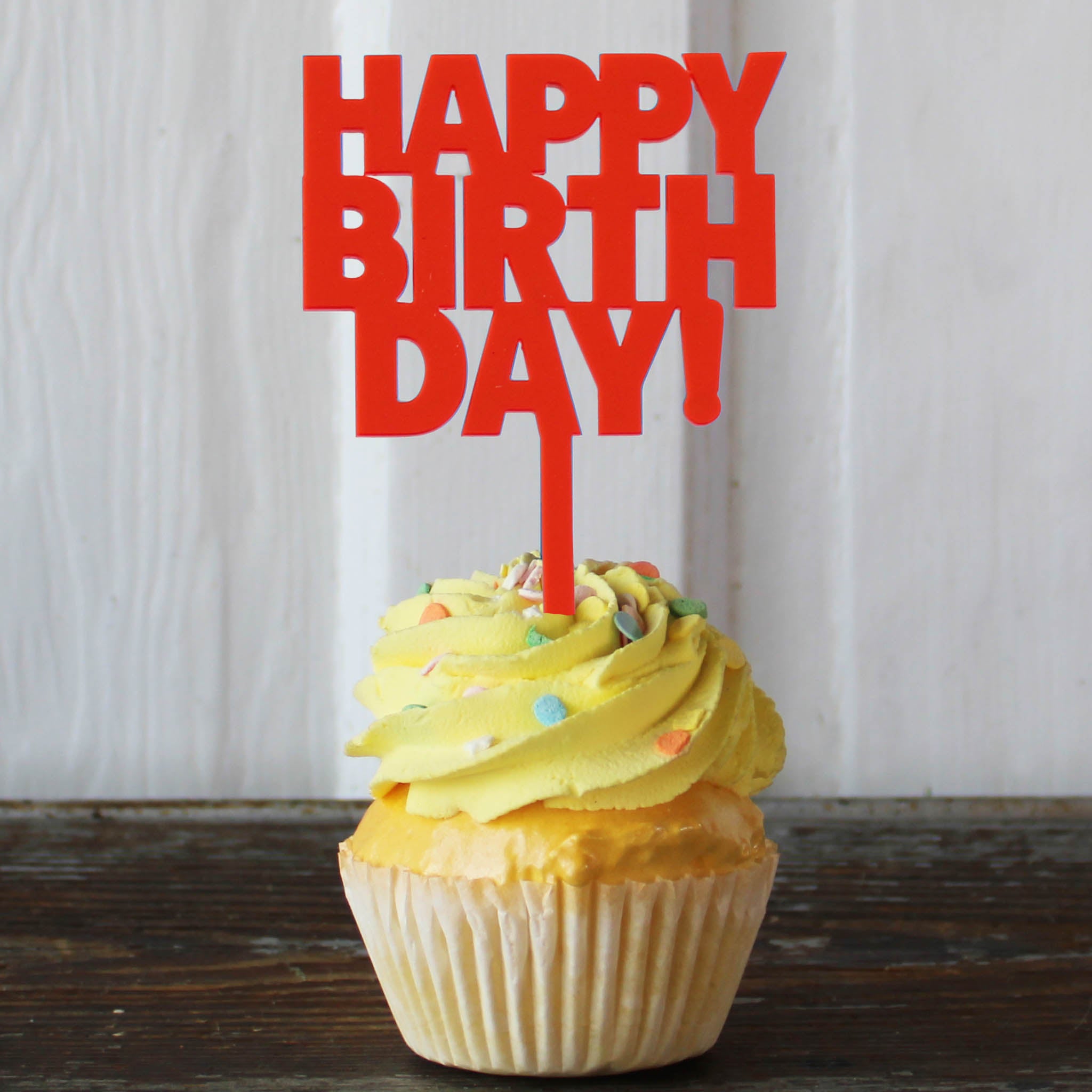 Happy Birthday Acrylic Cake Topper