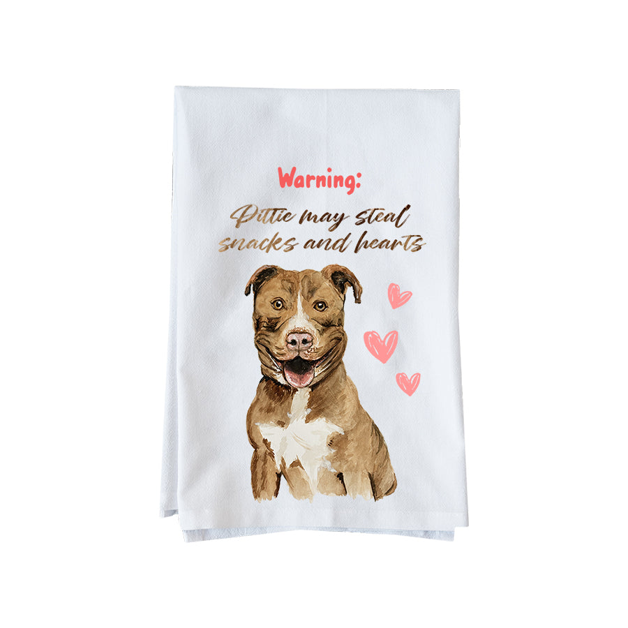 Pittie Steal Snacks Kitchen Towel