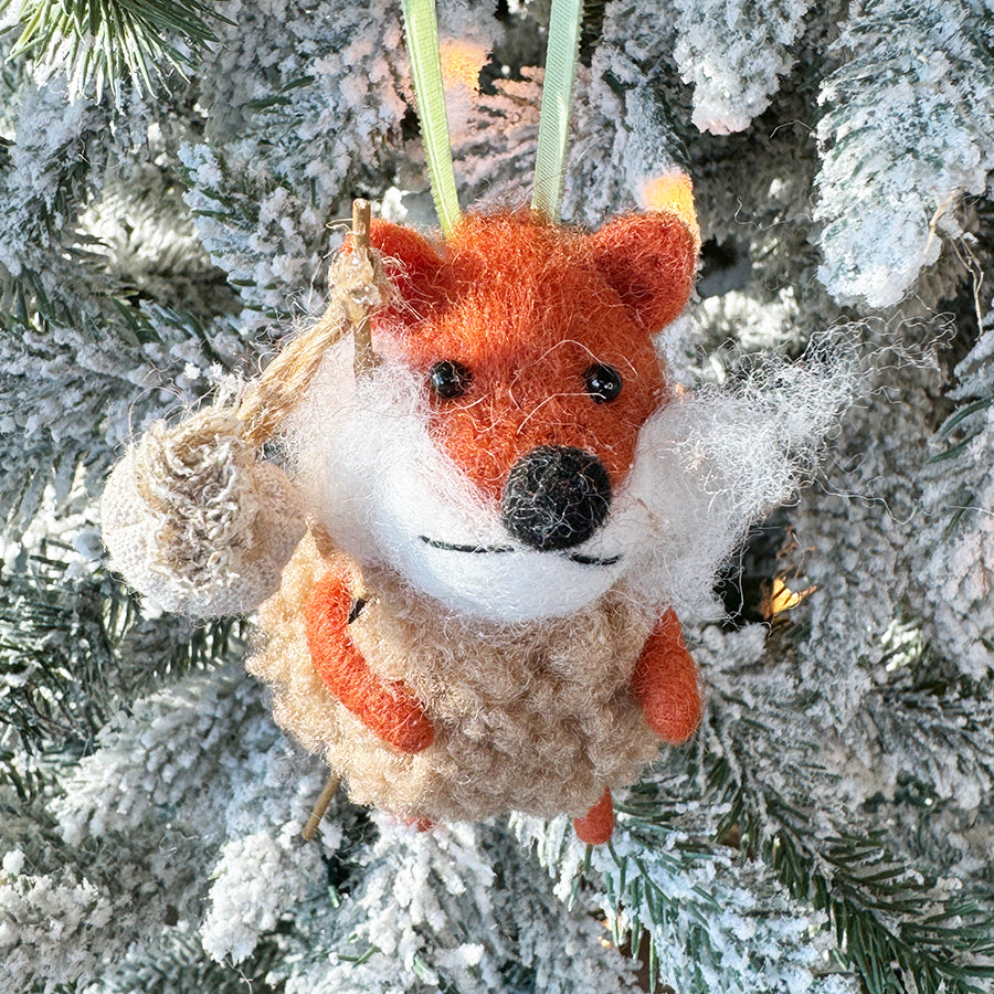 Hiking Fox Ornament