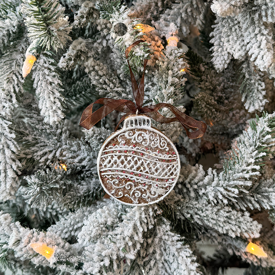 Gingerbread Christmas Ball Cookie Ornament