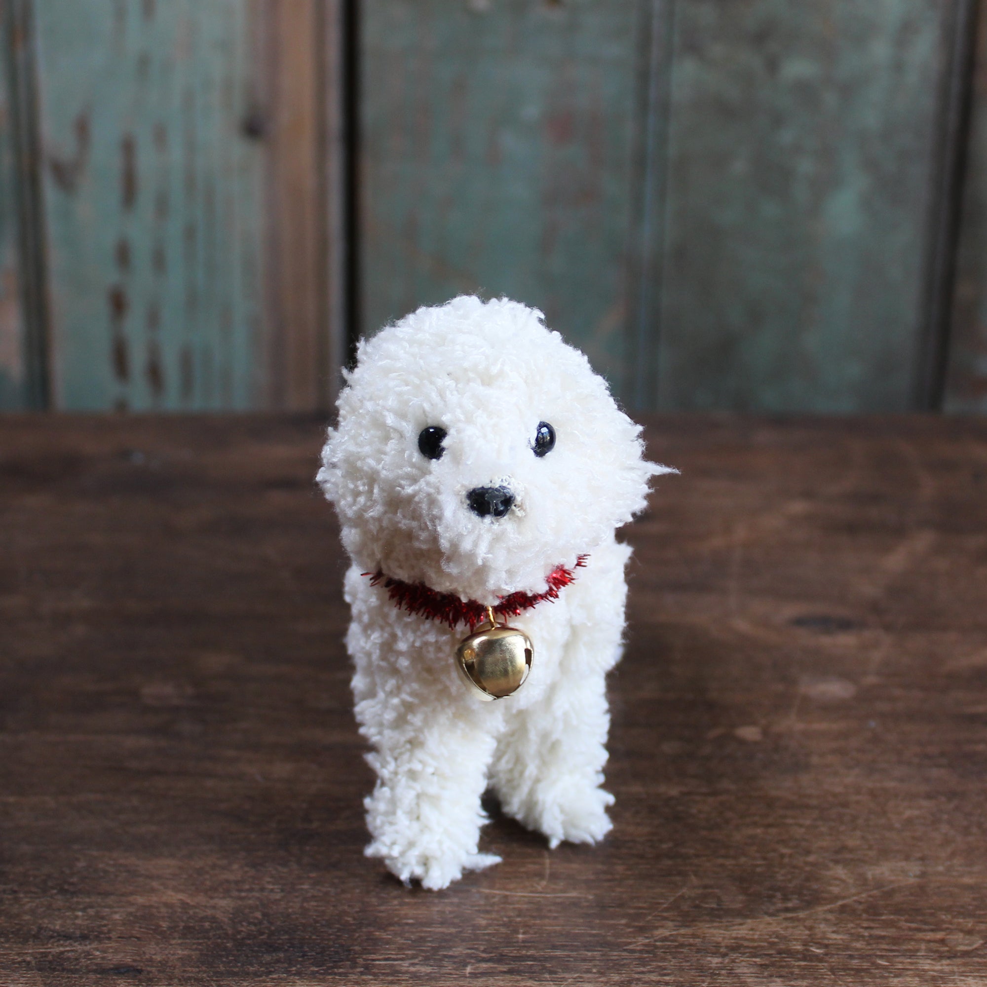 Tinsel Collar and Bell Doodle Dog Ornament