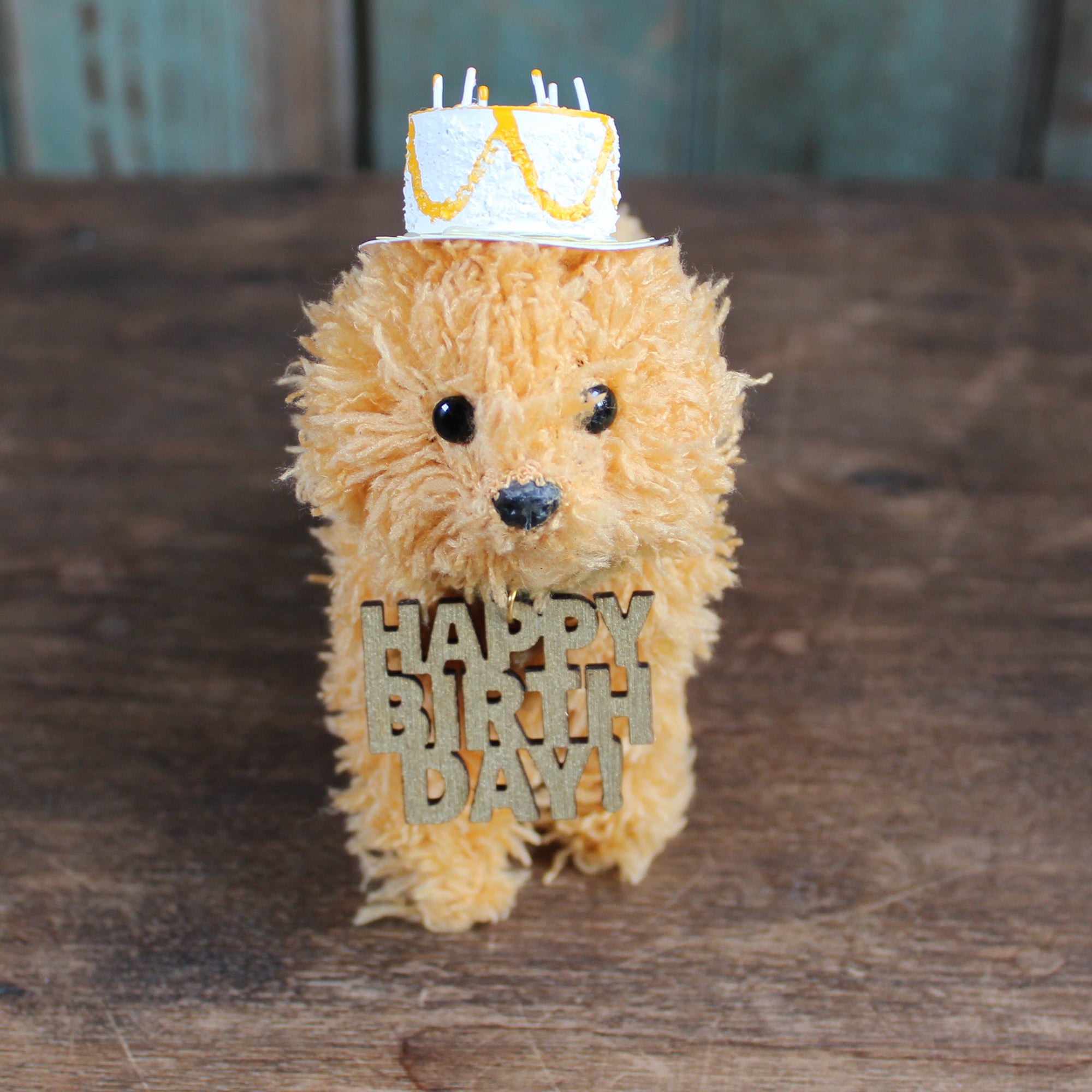 Happy Birthday Doodle Dog Ornament in Gift Box