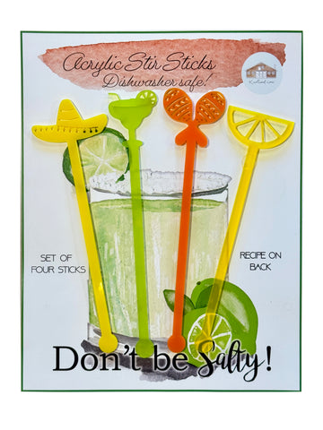 Fiesta Don't Be Salty Margarita Acrylic Stir Sticks