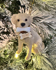 Sitting Labrador Retriever Ornament – Custom Name & Fetch Design