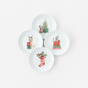 Santa Paws Plates Gift Set