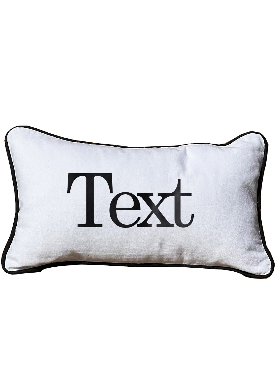 Custom Lumbar White Pillow with Piping