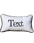 Custom  Lumbar White Pillow with Piping