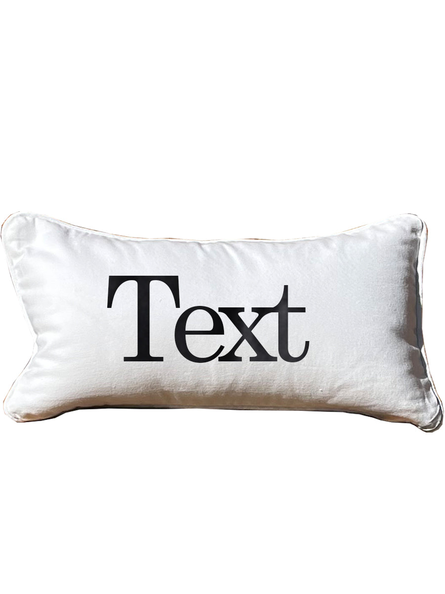 Custom  Lumbar White Pillow with Piping