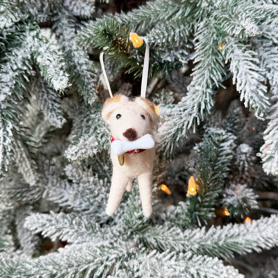 Lab Puppy With Collar Ornament