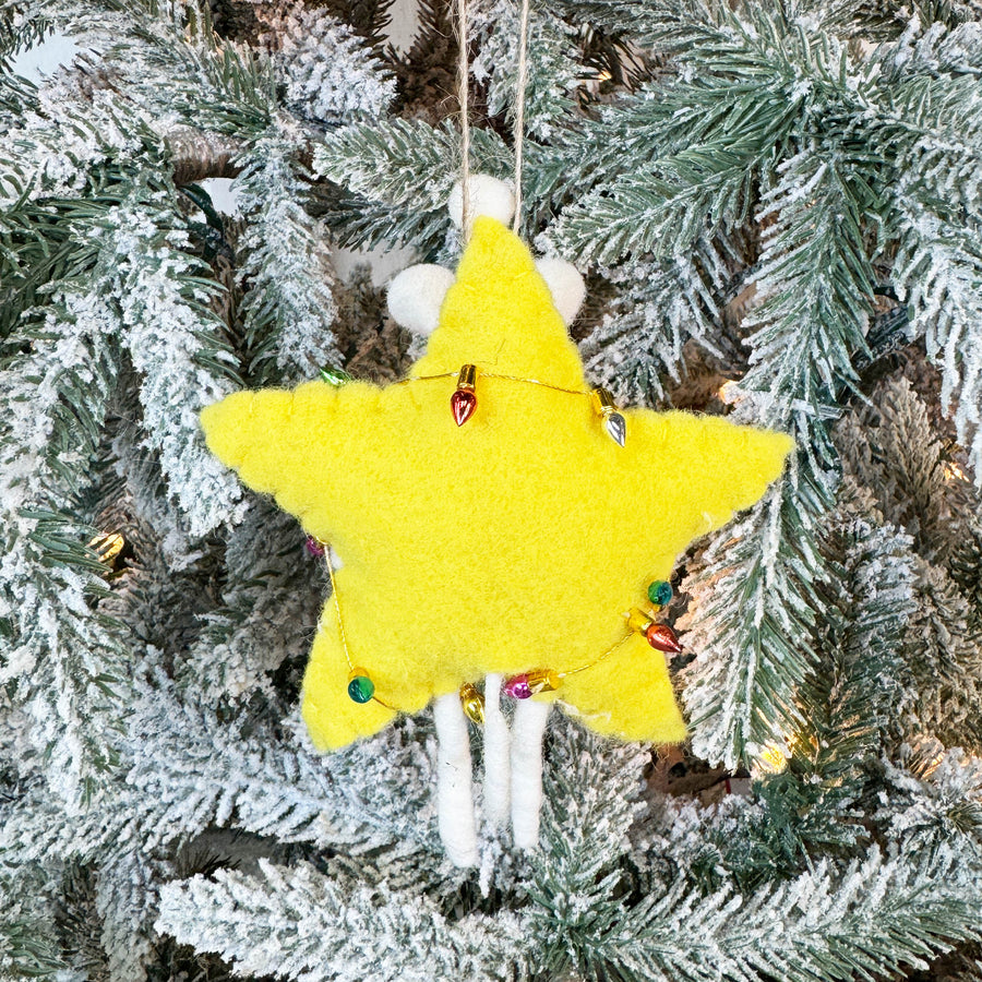 Lit Star Mouse Ornament