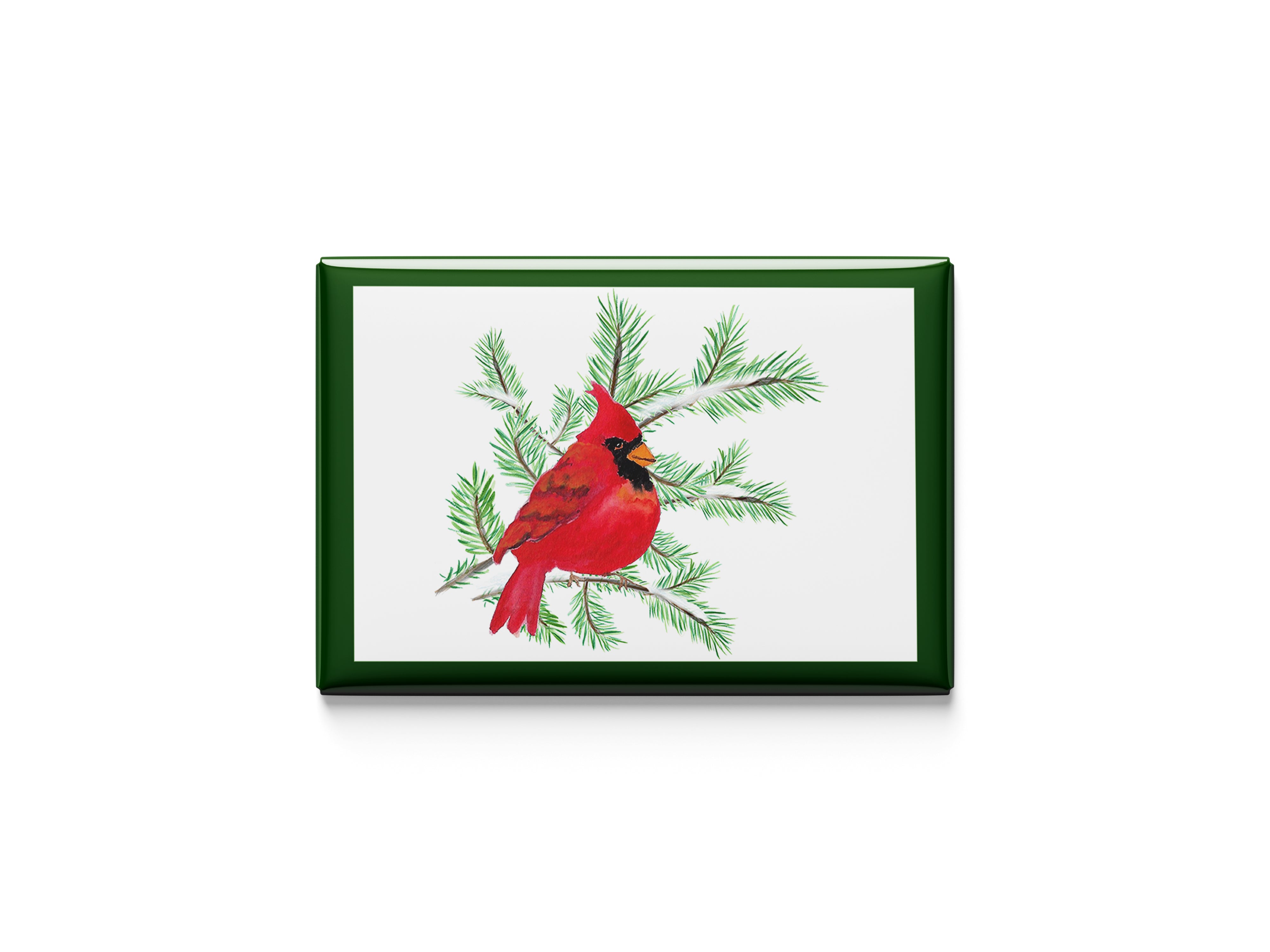 Cardinal On Snowy Branch Kitchen Magnet