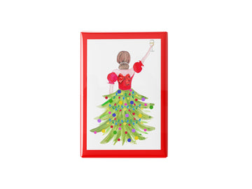 Christmas Tree Lady Kitchen Magnet