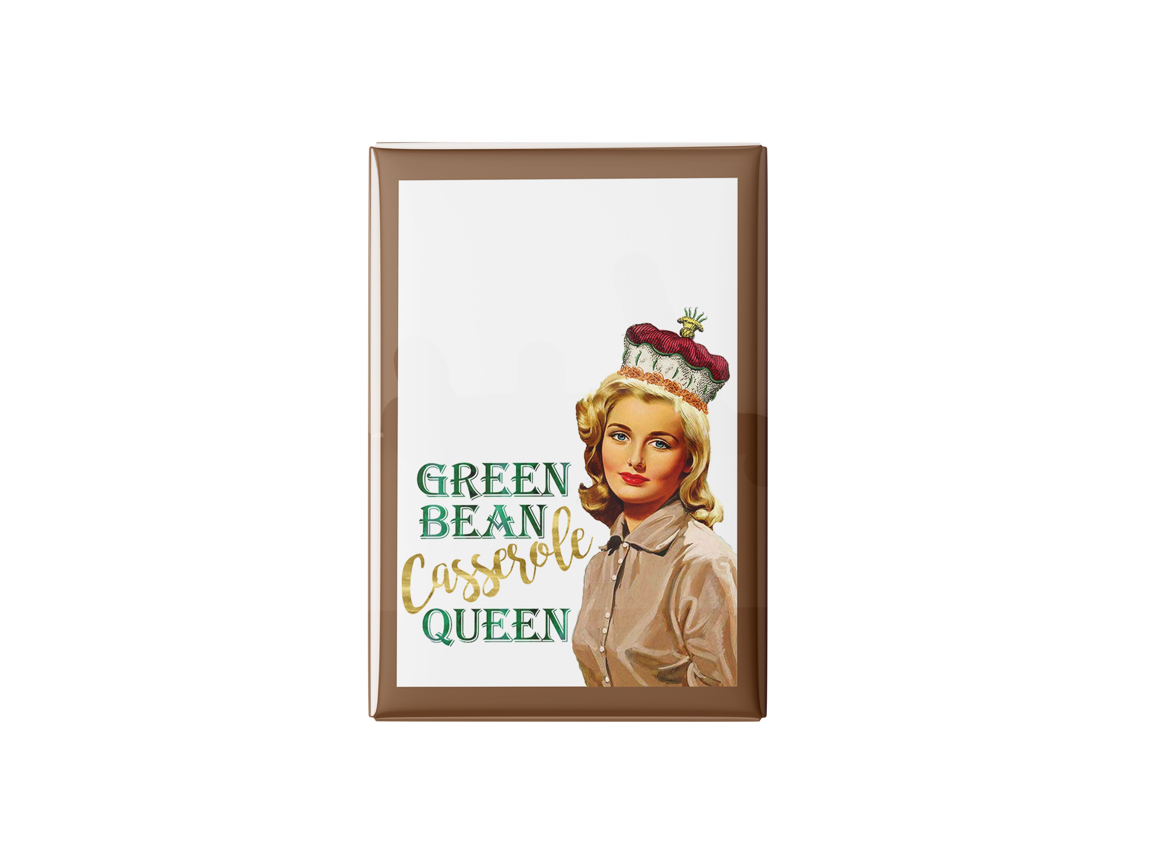 Green Bean Queen Kitchen Magnet