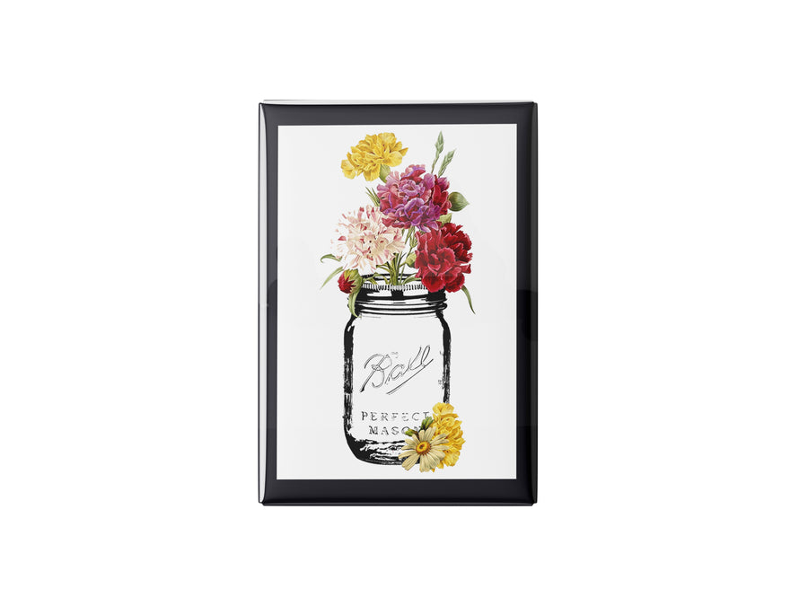 Floral Mason Jar Kitchen Magnet