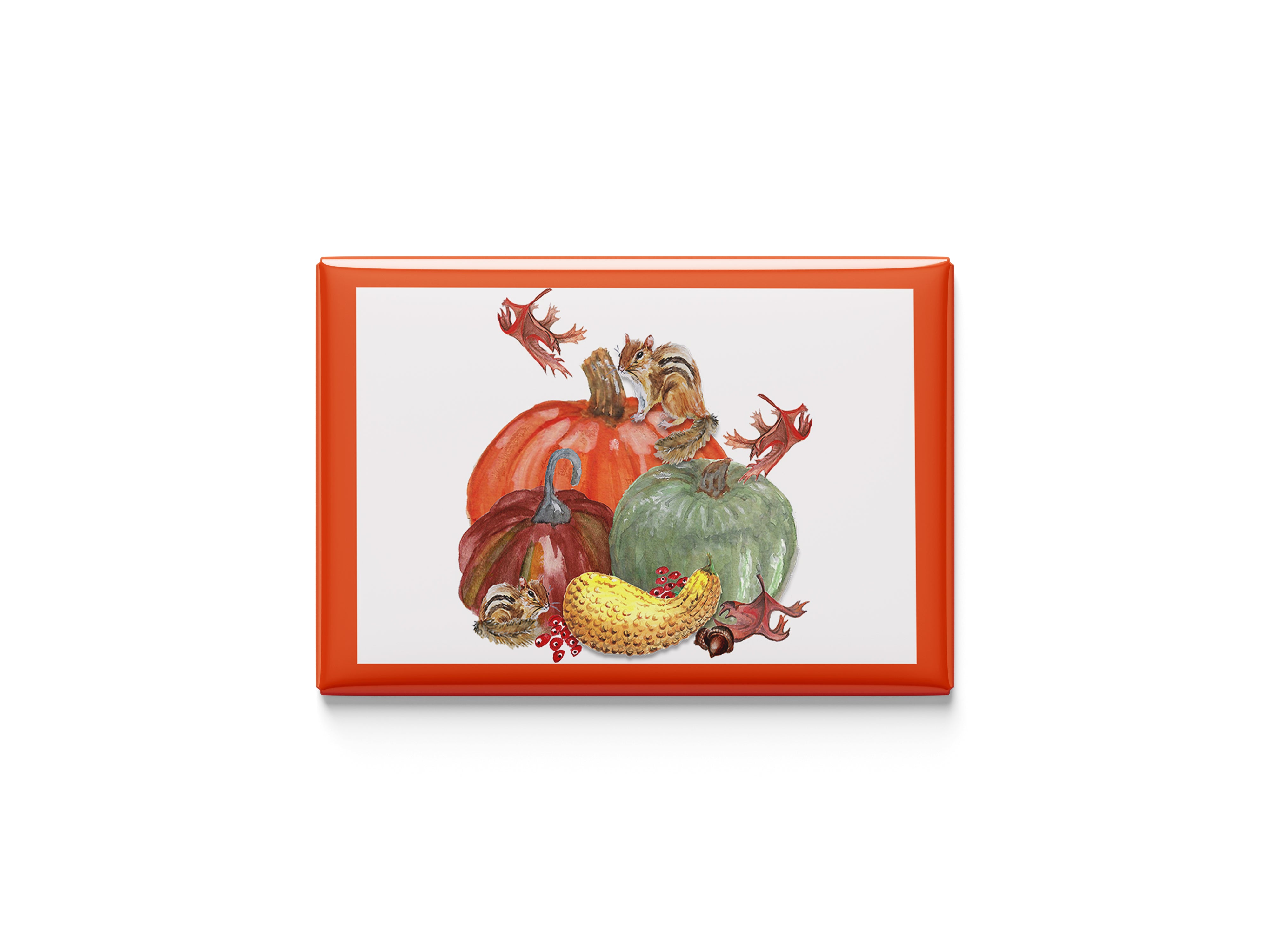 Pumpkins and Chipmunks Kitchen Magnet