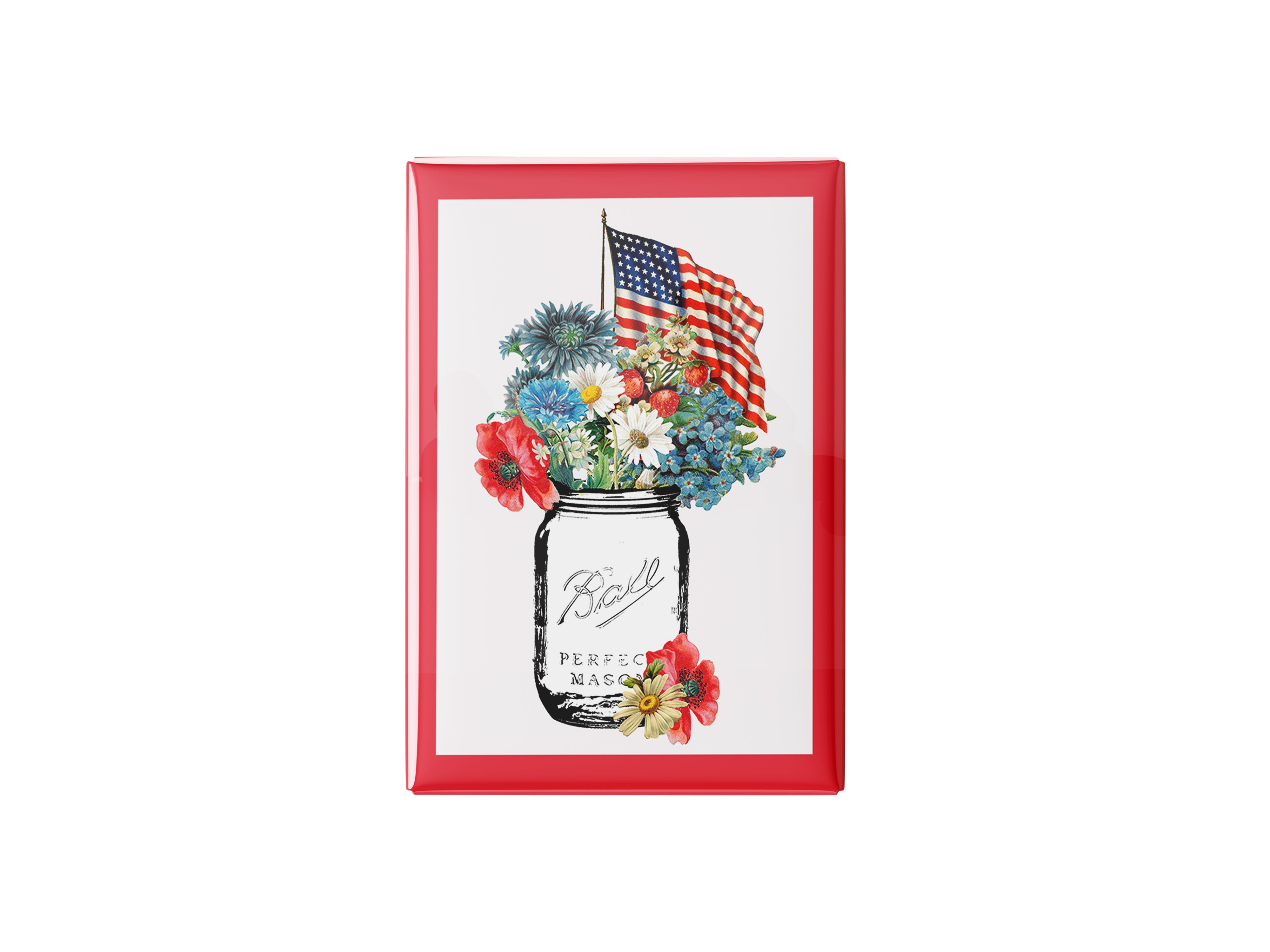 Patriotic Mason Jar Kitchen Magnet