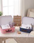 Personalized  Baby Gift Set | Custom Name Onesie & Keepsake Suitcase