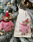 Mouse w/ Faux Fur Coat Ornament