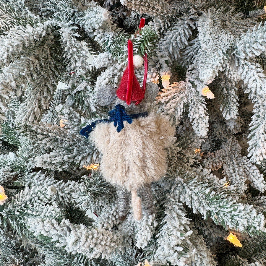 Mouse w/ Faux Fur Coat Ornament