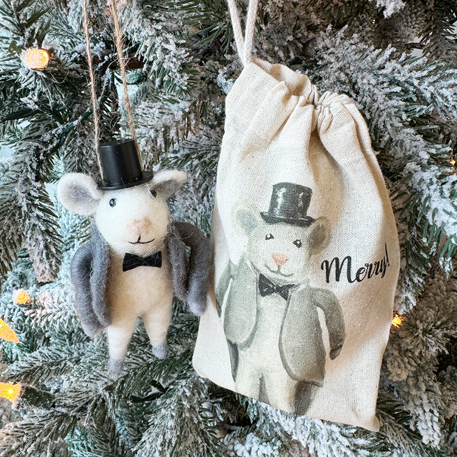 Mouse in Tux Ornament