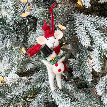 Mouse & Snowman Ornament