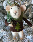 Mouse with sweater and tree Ornament