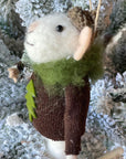 Mouse with sweater and tree Ornament