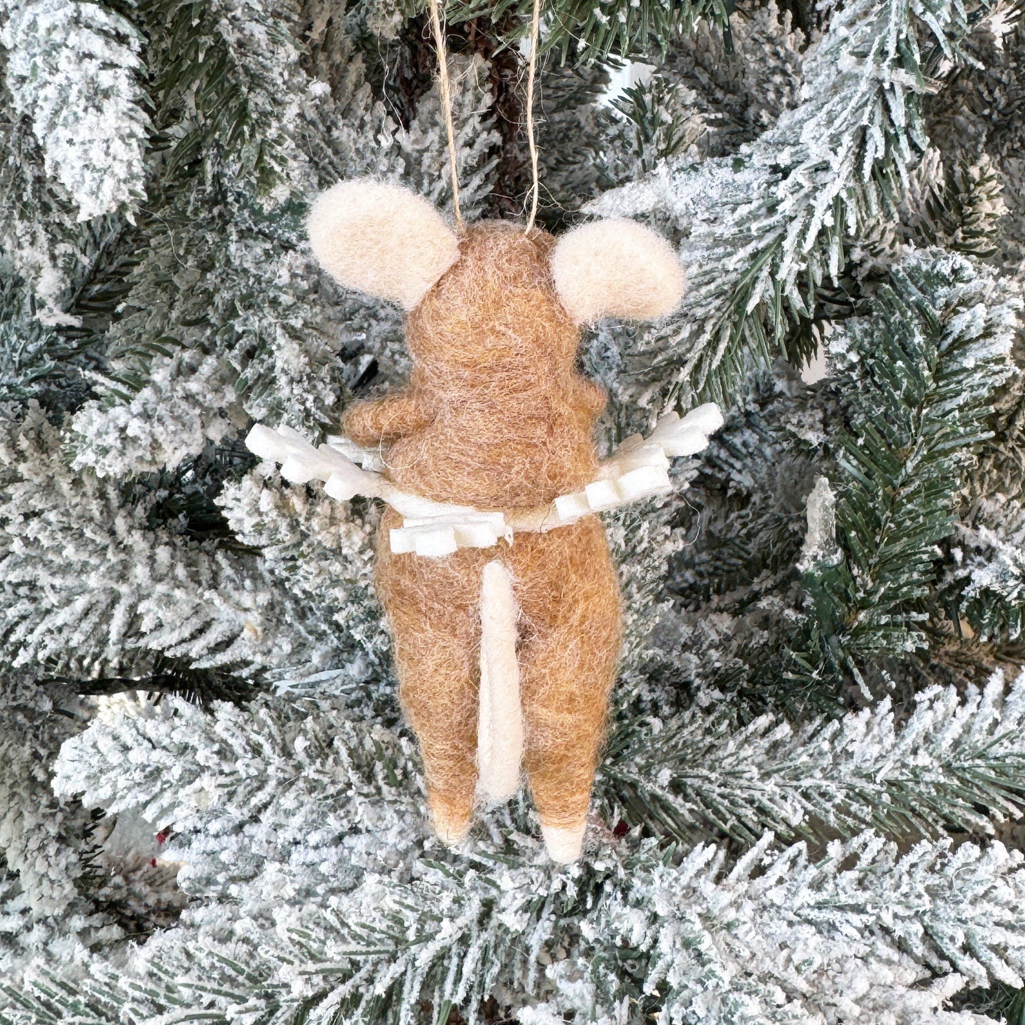 Brown Mouse With Snowflake Ornament