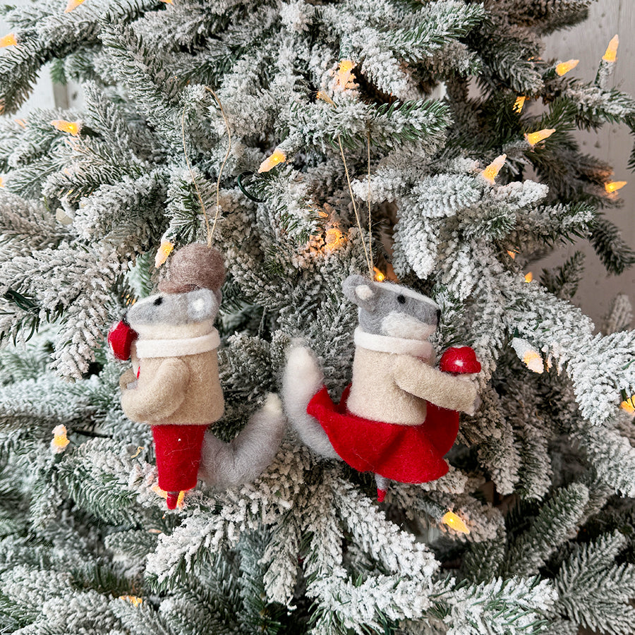 Chipmunk With Mushroom Ornament