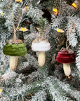 Velvet Glitter Mushroom Ornament