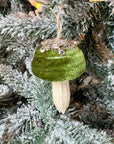 Velvet Glitter Mushroom Ornament