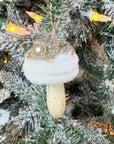 Velvet Glitter Mushroom Ornament