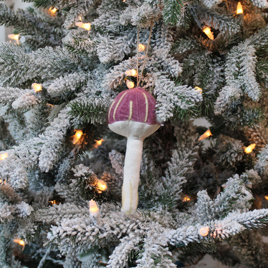 Velvet Mushroom Ornament